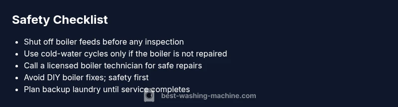 Checklist infographic showing safety steps when boiler broken