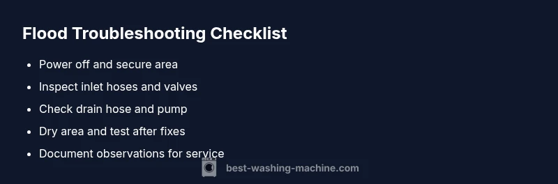 Checklist for washing machine flood troubleshooting