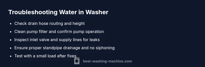 Checklist: Troubleshooting water in washing machine