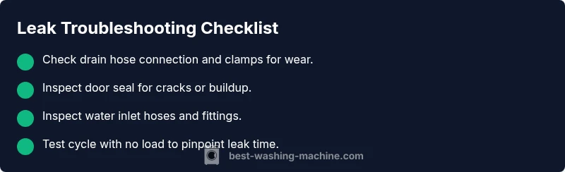 Checklist for diagnosing a washing machine leak