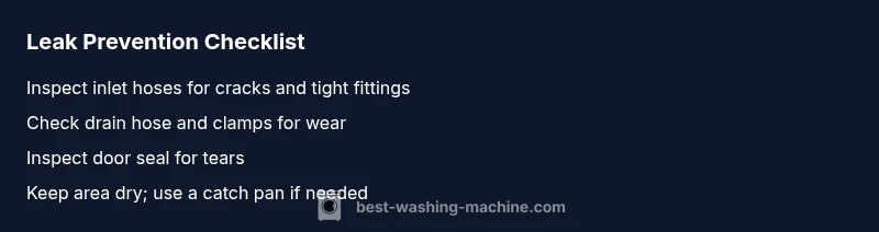 Checklist for preventing leaks under washing machine
