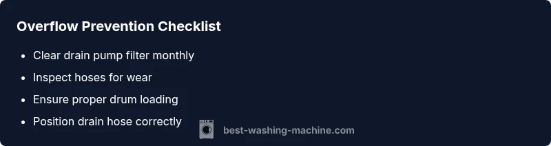 Checklist for diagnosing washing machine overflow
