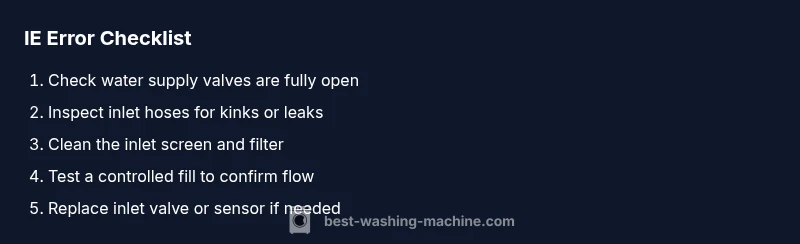 Checklist for solving IE inlet error on washing machine