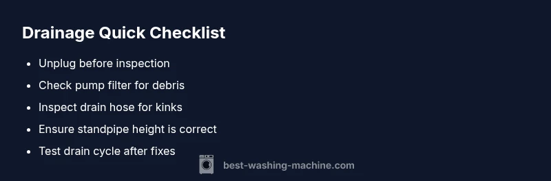 Checklist for diagnosing washing machine drainage issues