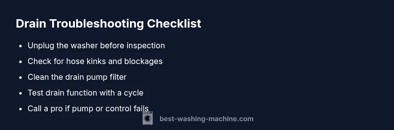 Checklist for fixing washing machine not draining