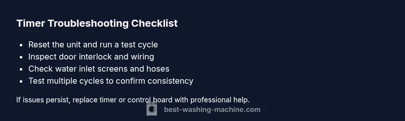 Checklist for timer troubleshooting on washing machines