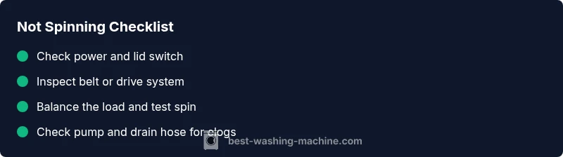 Checklist for diagnosing washing machine not spinning