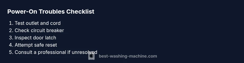 Checklist for diagnosing washing machine power-on issues