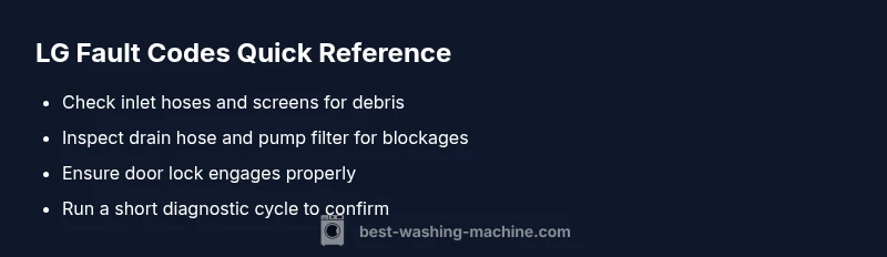 Checklist infographic for LG fault codes troubleshooting