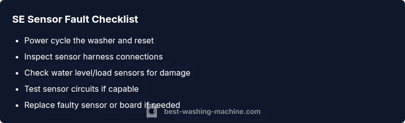 Checklist infographic for SE sensor fault diagnosis