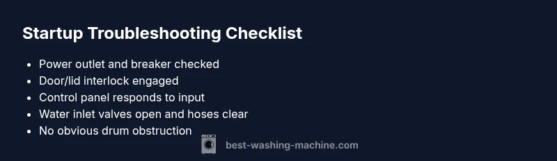 Checklist to troubleshoot a washing machine that won’t start