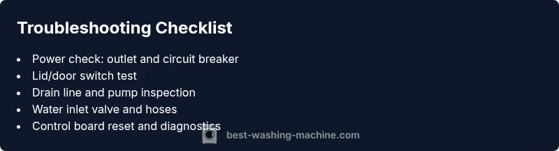 Tailwind infographic troubleshooting checklist for Maytag washer