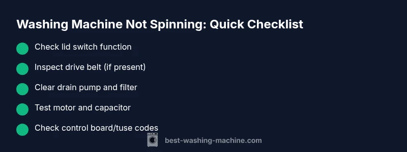 Checklist for diagnosing washing machine not spinning samsung