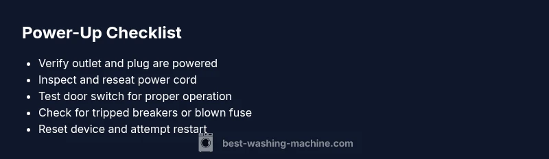 Checklist for troubleshooting a washing machine that won t turn on