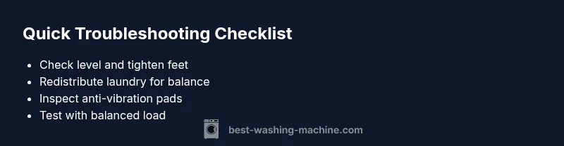 Checklist for diagnosing a washing machine that shakes