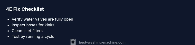 Checklist for fixing 4E water inlet error on Samsung washer