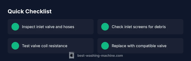 Checklist for diagnosing washing machine inlet valve