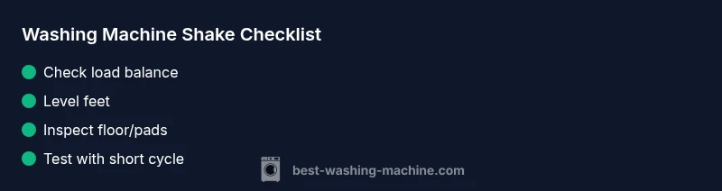 Checklist infographic for diagnosing washing machine shake