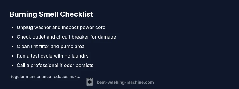 Checklist for troubleshooting burning smell in washing machines