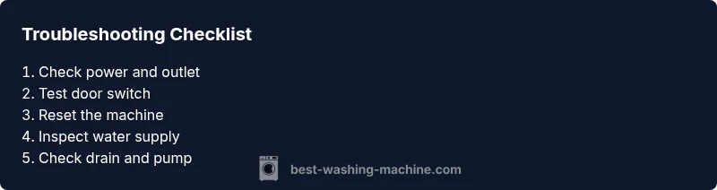 Checklist for troubleshooting a washing machine