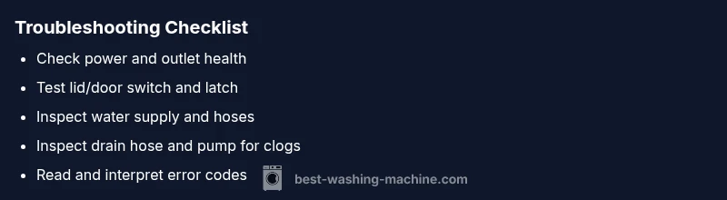 Checklist: washing machine troubleshooting steps