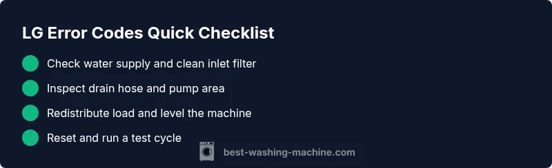 Checklist infographic for fixing LG error codes