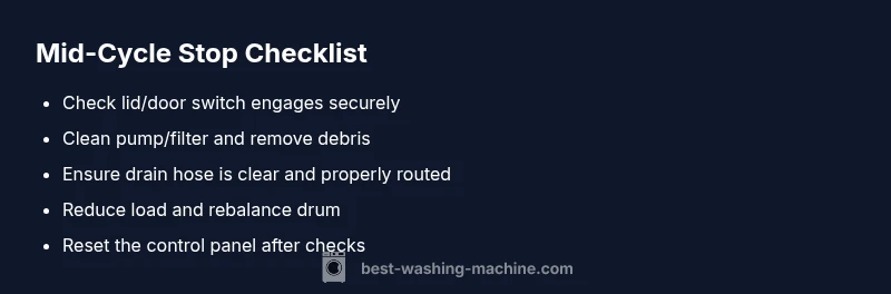 Checklist for diagnosing washer mid-cycle stops