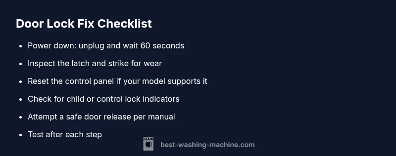 Checklist for unlocking a washing machine door safely
