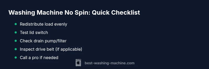 Checklist for diagnosing washing machine no spin