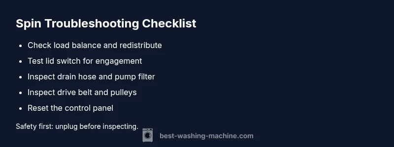 Checklist for fixing a washer not spinning
