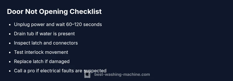 Checklist for diagnosing washing machine door not opening