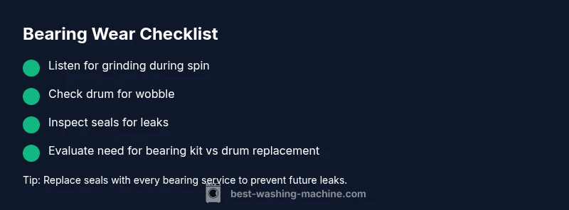Checklist for diagnosing washing machine drum bearings