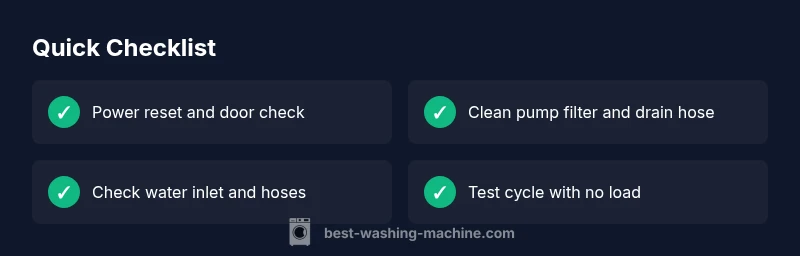 Infographic checklist for resolving washing machine errors