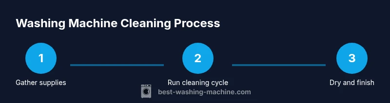 Process flow showing steps to clean a washing machine