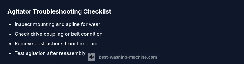 Checklist for agitator troubleshooting in a washing machine