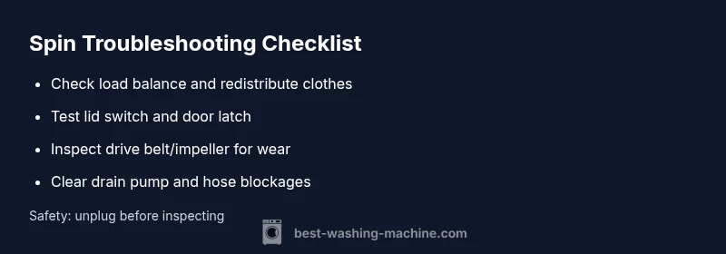 Checklist for Samsung washer spin troubleshooting