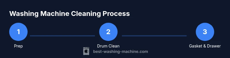Process infographic for washing machine cleaning