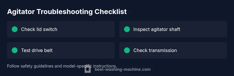 Checklist infographic for agitator troubleshooting